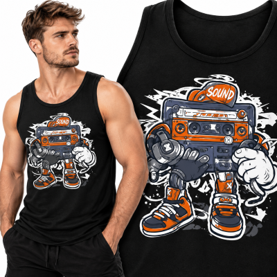 TANK TOP ANIMOWANY ZOMBIE CASETTE